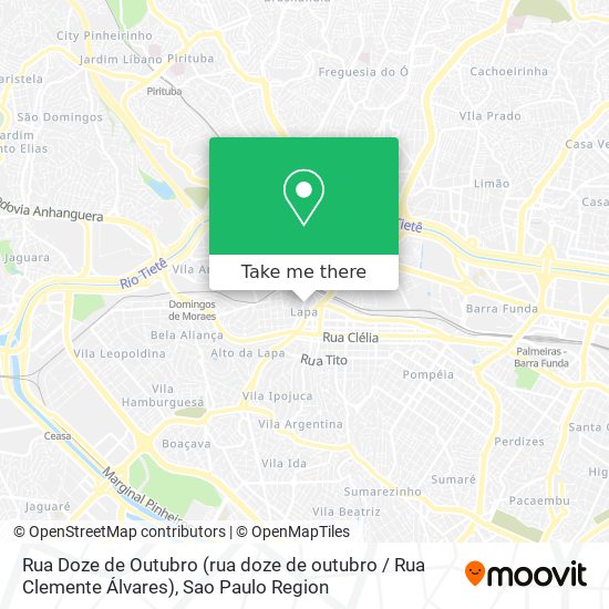 Mapa Rua Doze de Outubro (rua doze de outubro / Rua Clemente Álvares)