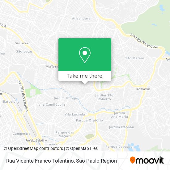 Mapa Rua Vicente Franco Tolentino