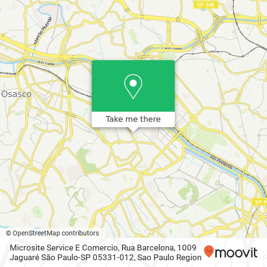 Mapa Microsite Service E Comercio, Rua Barcelona, 1009 Jaguaré São Paulo-SP 05331-012