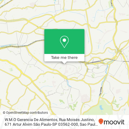 W.M.O Gerencia De Alimentos, Rua Moisés Justino, 671 Artur Alvim São Paulo-SP 03562-000 map