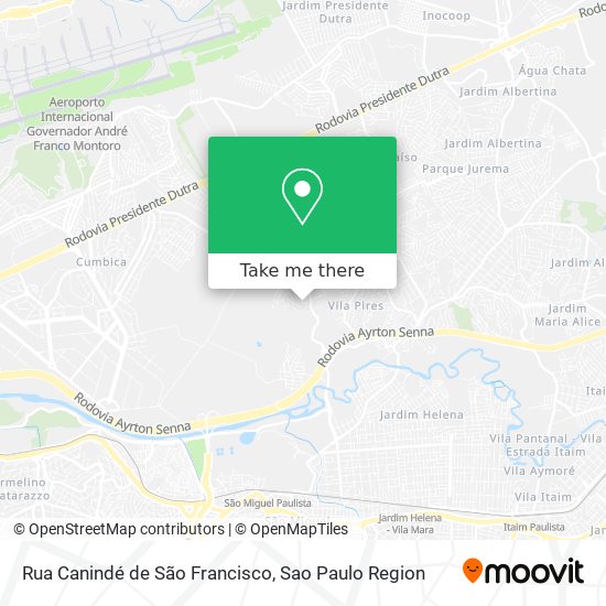 Rua Canindé de São Francisco map