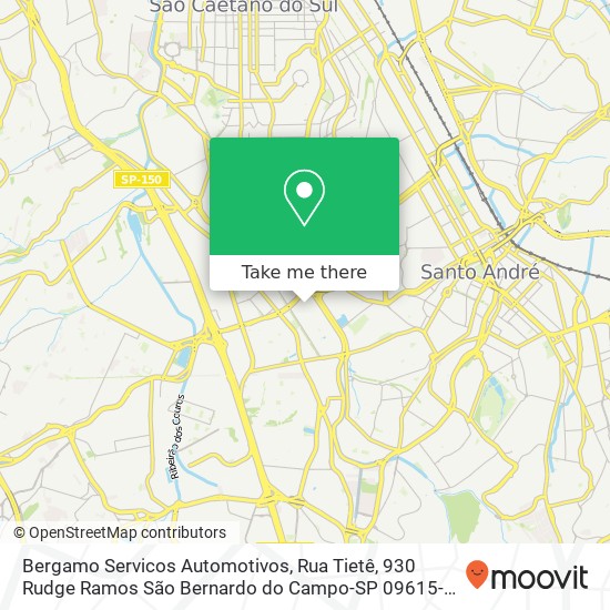 Mapa Bergamo Servicos Automotivos, Rua Tietê, 930 Rudge Ramos São Bernardo do Campo-SP 09615-000