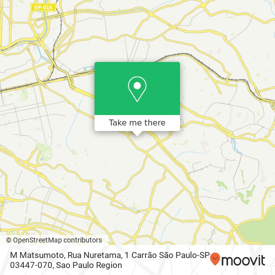 Mapa M Matsumoto, Rua Nuretama, 1 Carrão São Paulo-SP 03447-070
