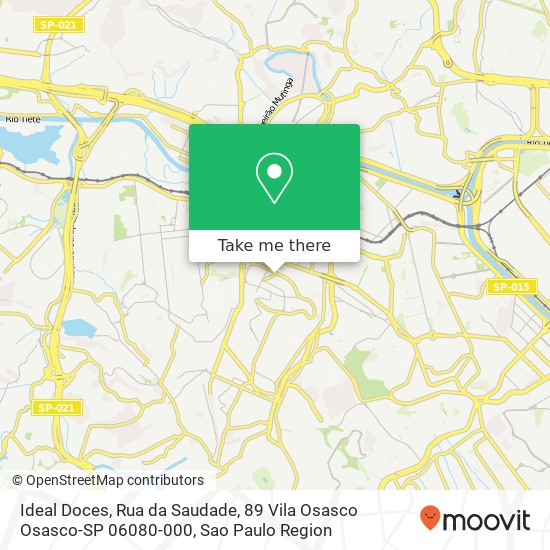 Mapa Ideal Doces, Rua da Saudade, 89 Vila Osasco Osasco-SP 06080-000