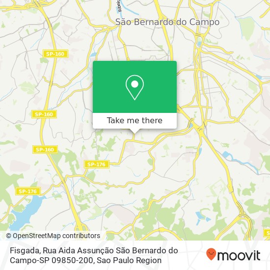 Mapa Fisgada, Rua Aida Assunção São Bernardo do Campo-SP 09850-200