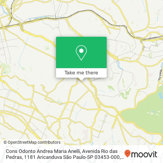 Mapa Cons Odonto Andrea Maria Anelli, Avenida Rio das Pedras, 1181 Aricanduva São Paulo-SP 03453-000