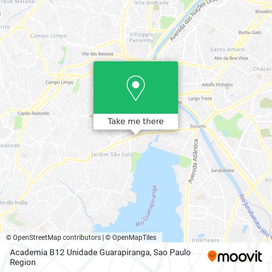 Mapa Academia B12 Unidade Guarapiranga