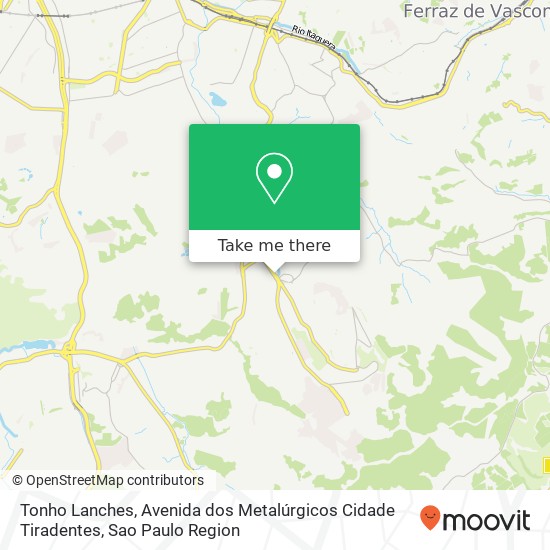 Tonho Lanches, Avenida dos Metalúrgicos Cidade Tiradentes map