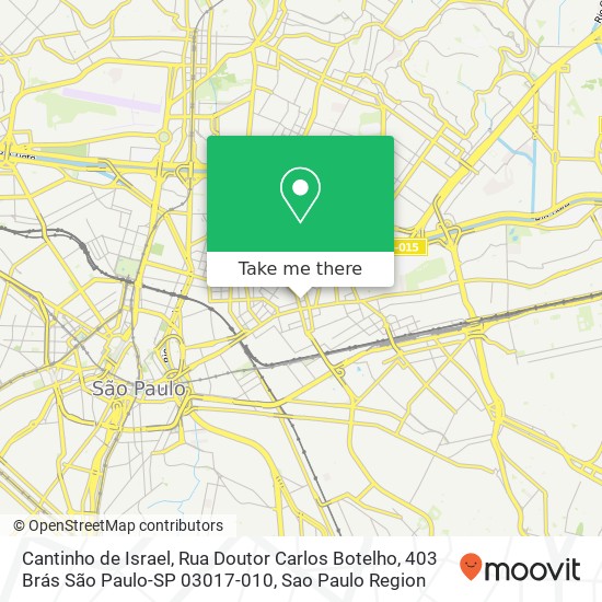 Cantinho de Israel, Rua Doutor Carlos Botelho, 403 Brás São Paulo-SP 03017-010 map