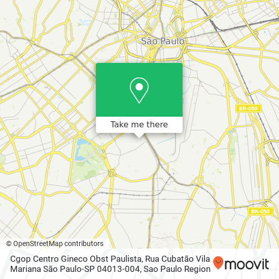 Cgop Centro Gineco Obst Paulista, Rua Cubatão Vila Mariana São Paulo-SP 04013-004 map