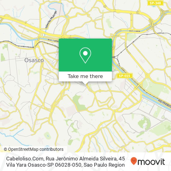 Mapa Cabeloliso.Com, Rua Jerônimo Almeida Silveira, 45 Vila Yara Osasco-SP 06028-050