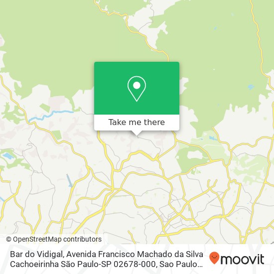 Mapa Bar do Vidigal, Avenida Francisco Machado da Silva Cachoeirinha São Paulo-SP 02678-000