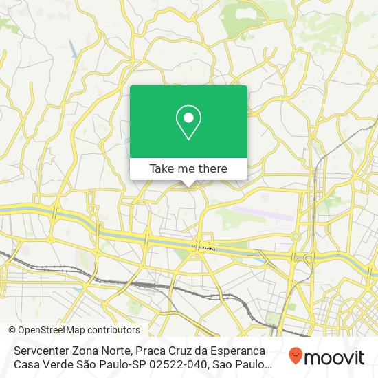 Servcenter Zona Norte, Praca Cruz da Esperanca Casa Verde São Paulo-SP 02522-040 map