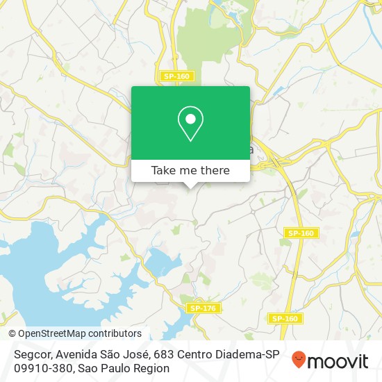 Mapa Segcor, Avenida São José, 683 Centro Diadema-SP 09910-380