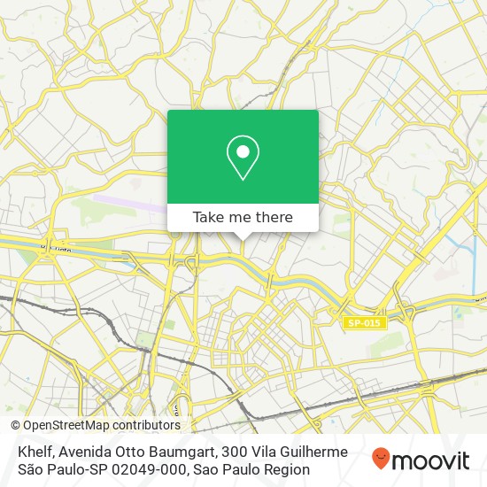 Mapa Khelf, Avenida Otto Baumgart, 300 Vila Guilherme São Paulo-SP 02049-000