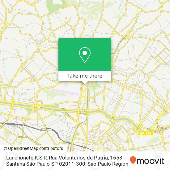 Mapa Lanchonete K.S.R, Rua Voluntários da Pátria, 1653 Santana São Paulo-SP 02011-300