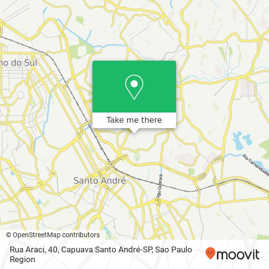 Mapa Rua Araci, 40, Capuava Santo André-SP