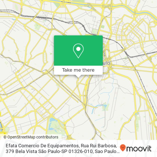 Mapa Efata Comercio De Equipamentos, Rua Rui Barbosa, 379 Bela Vista São Paulo-SP 01326-010