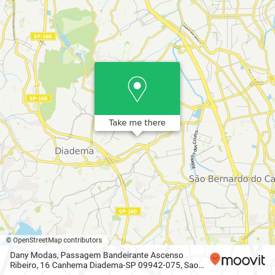 Dany Modas, Passagem Bandeirante Ascenso Ribeiro, 16 Canhema Diadema-SP 09942-075 map