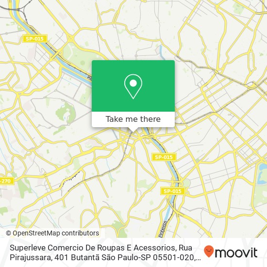 Mapa Superleve Comercio De Roupas E Acessorios, Rua Pirajussara, 401 Butantã São Paulo-SP 05501-020