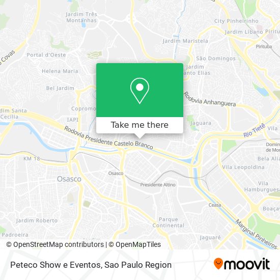 Mapa Peteco Show e Eventos