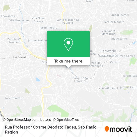 Mapa Rua Professor Cosme Deodato Tadeu
