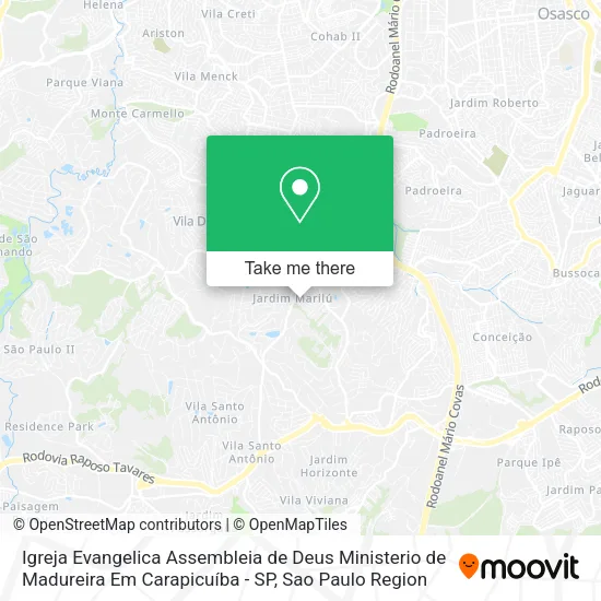 Igreja Evangelica Assembleia de Deus Ministerio de Madureira Em Carapicuíba - SP map
