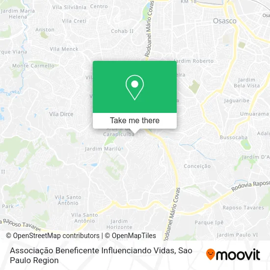 Associação Beneficente Influenciando Vidas map
