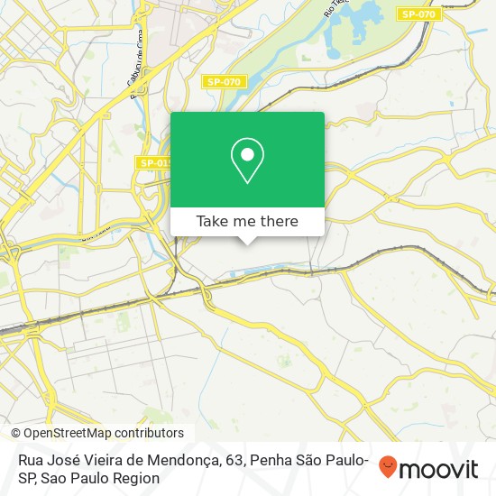 Rua José Vieira de Mendonça, 63, Penha São Paulo-SP map