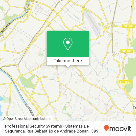 Mapa Professional Security Systems - Sistemas De Seguranca, Rua Sebastião de Andrade Bonani, 399 Cidade Ademar São Paulo-SP 04649-050