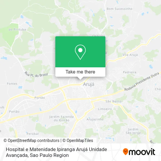 Hospital e Matenidade Ipiranga Arujá Unidade Avançada map