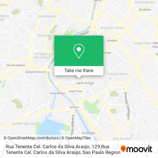 Mapa Rua Tenente Cel. Carlos da Silva Araújo, 129,Rua Tenente Cel. Carlos da Silva Araújo