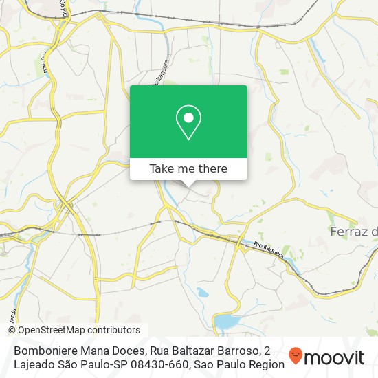 Mapa Bomboniere Mana Doces, Rua Baltazar Barroso, 2 Lajeado São Paulo-SP 08430-660