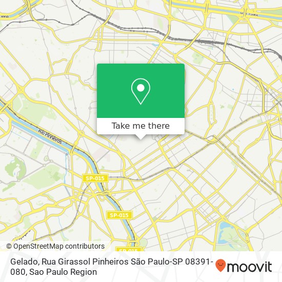 Mapa Gelado, Rua Girassol Pinheiros São Paulo-SP 08391-080