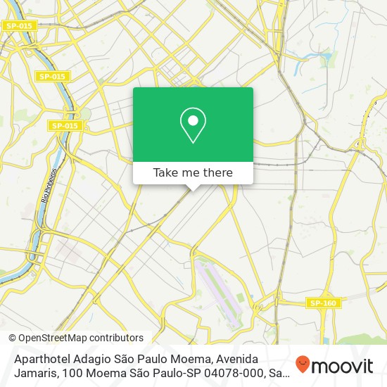 Mapa Aparthotel Adagio São Paulo Moema, Avenida Jamaris, 100 Moema São Paulo-SP 04078-000