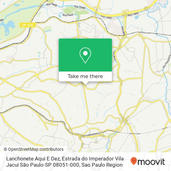 Mapa Lanchonete Aqui E Dez, Estrada do Imperador Vila Jacuí São Paulo-SP 08051-000