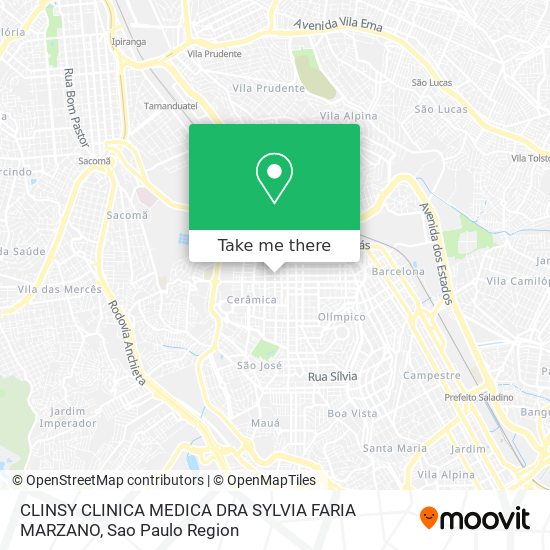 CLINSY CLINICA MEDICA DRA SYLVIA FARIA MARZANO map