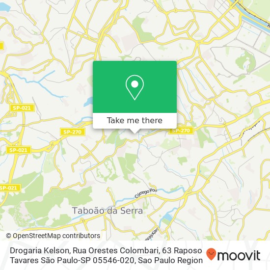 Drogaria Kelson, Rua Orestes Colombari, 63 Raposo Tavares São Paulo-SP 05546-020 map