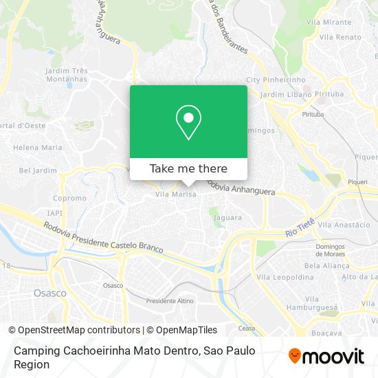 Camping Cachoeirinha Mato Dentro map