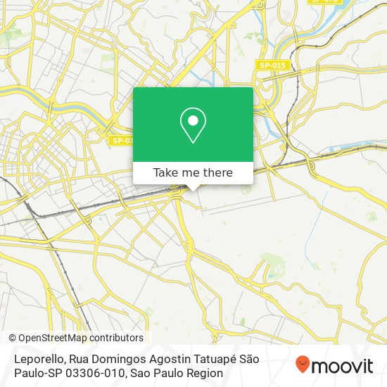 Mapa Leporello, Rua Domingos Agostin Tatuapé São Paulo-SP 03306-010