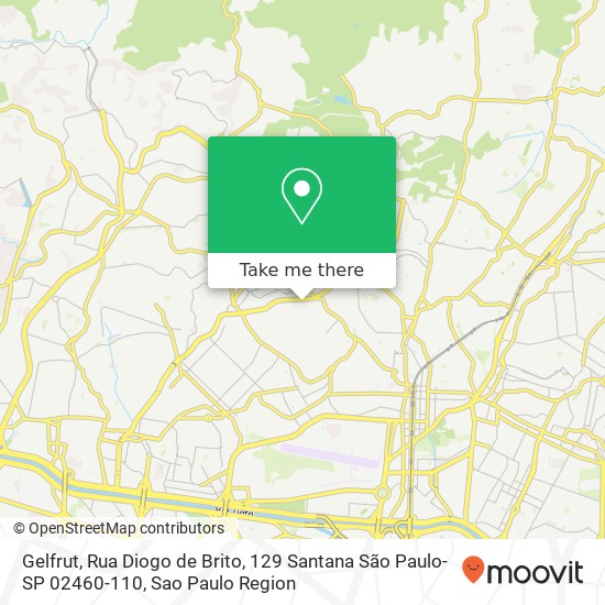 Mapa Gelfrut, Rua Diogo de Brito, 129 Santana São Paulo-SP 02460-110