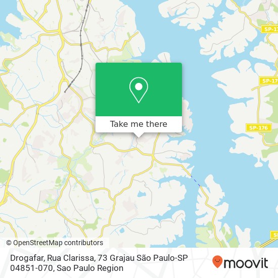 Mapa Drogafar, Rua Clarissa, 73 Grajau São Paulo-SP 04851-070