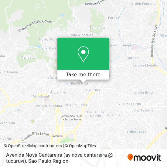 Mapa Avenida Nova Cantareira (av nova cantareira @ tucuruvi)