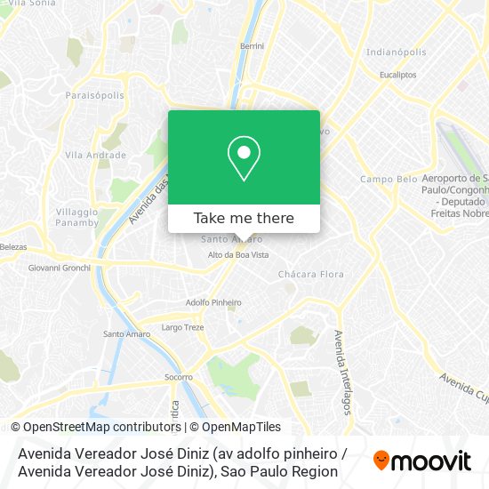 Mapa Avenida Vereador José Diniz (av adolfo pinheiro / Avenida Vereador José Diniz)