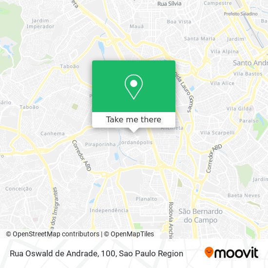 Mapa Rua Oswald de Andrade, 100