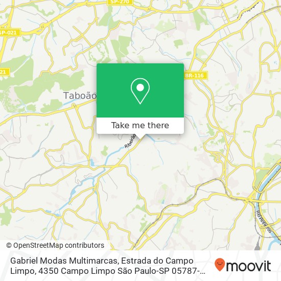 Gabriel Modas Multimarcas, Estrada do Campo Limpo, 4350 Campo Limpo São Paulo-SP 05787-001 map