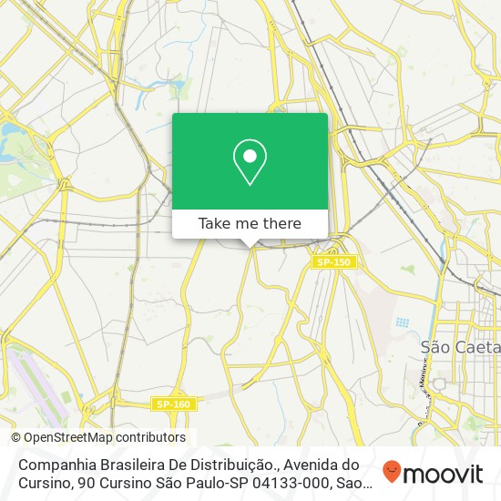 Mapa Companhia Brasileira De Distribuição., Avenida do Cursino, 90 Cursino São Paulo-SP 04133-000