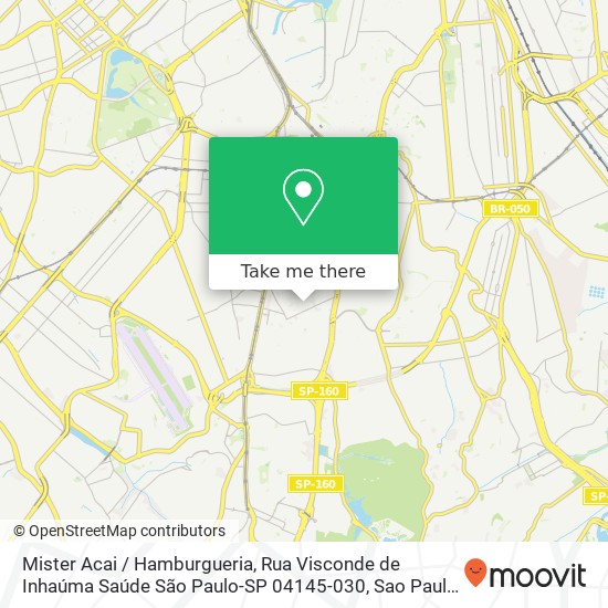 Mapa Mister Acai / Hamburgueria, Rua Visconde de Inhaúma Saúde São Paulo-SP 04145-030