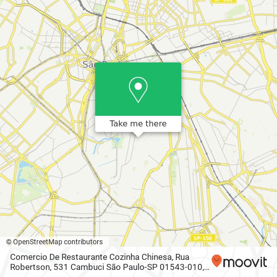 Mapa Comercio De Restaurante Cozinha Chinesa, Rua Robertson, 531 Cambuci São Paulo-SP 01543-010