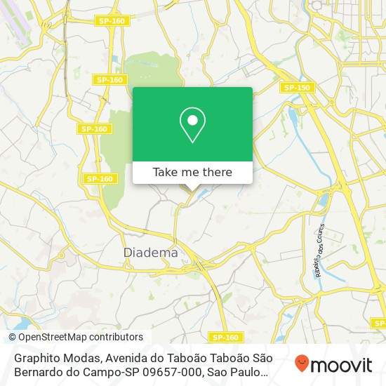 Mapa Graphito Modas, Avenida do Taboão Taboão São Bernardo do Campo-SP 09657-000